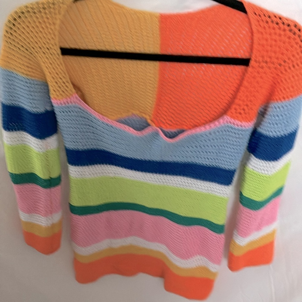 Unbranded: Rainbow colored Knit Swimsuit coverup dress- sheer- XL - Picture 12 of 16